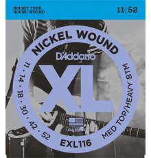 D'Addario EXL116 XL NICKEL WOUND Струны для электрогитары Meduim Top/Heavy Bottom 11-52