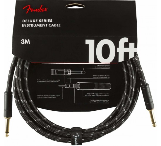 Fender Deluxe 10' Inst CBL BTWD инструментальный кабель, черный твид, длина 3м
