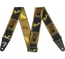 Fender Weighless 2` Monogrammed Strap Black/Brown/Yellow гитарный ремень, черный