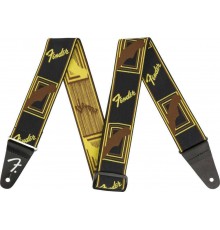 Fender Weighless 2` Monogrammed Strap Black/Brown/Yellow гитарный ремень, черный