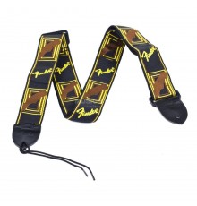Fender 2` Monogrammed Black/Yellow/Brown Logo ремень для гитары
