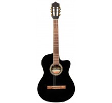 Stagg SCL60 TCE-BLK электроакустическая классическая гитара с вырезом, цвет черный