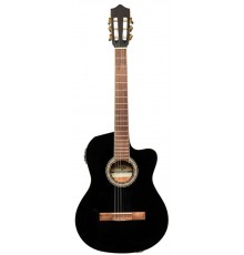 Stagg SCL60 TCE-BLK электроакустическая классическая гитара с вырезом, цвет черный