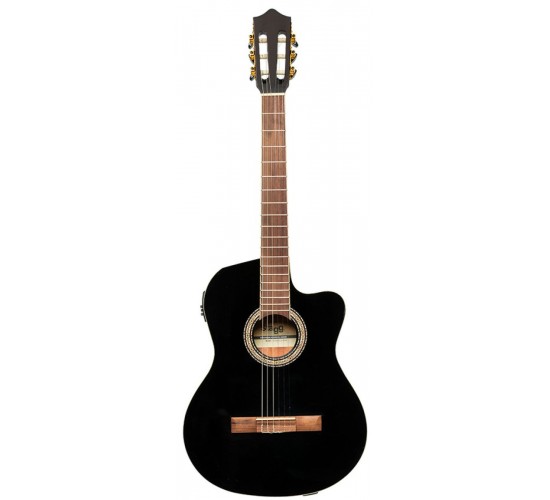 Stagg SCL60 TCE-BLK электроакустическая классическая гитара с вырезом, цвет черный