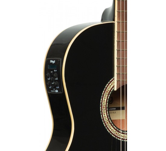 Stagg SCL60 TCE-BLK электроакустическая классическая гитара с вырезом, цвет черный