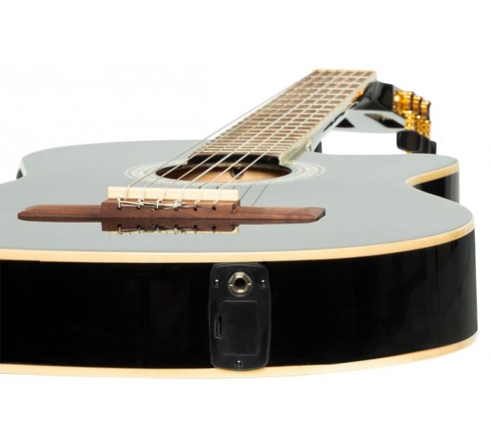 Stagg SCL60 TCE-BLK электроакустическая классическая гитара с вырезом, цвет черный