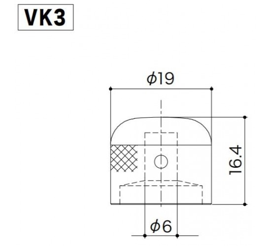 Gotoh VK-3B ручка потенциометра Dome style, черная