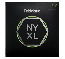 D'Addario NYXL45105 Комплект струн для бас-гитары, никелированные, Long Scale, L Top/Med Bottom, 45-105