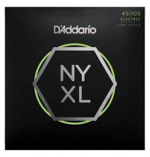 D'Addario NYXL45105 Комплект струн для бас-гитары, никелированные, Long Scale, L Top/Med Bottom, 45-105