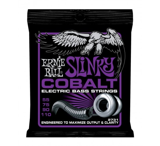 Ernie Ball 2731 струны для бас-гитары Cobalt Bass Power Slinky (55-75-90-110) обмотка кобальт