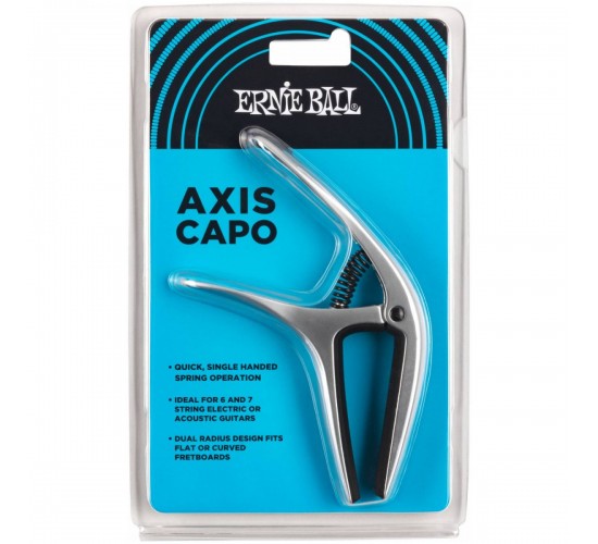 Ernie Ball 9601 каподастр Axis, универсальный, пружинный, цвет серебряный