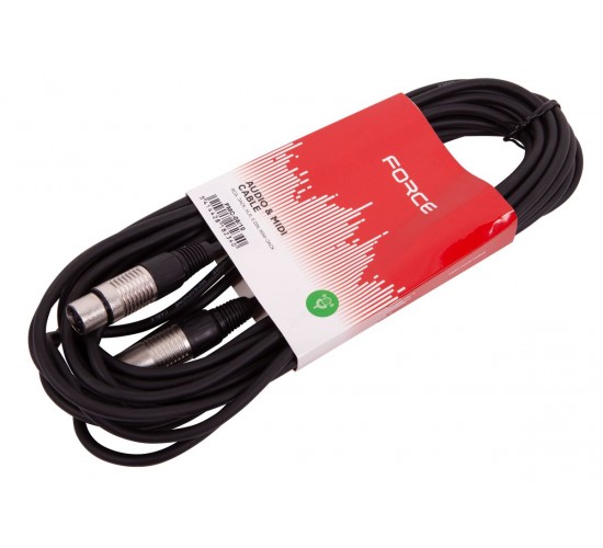 Force FMC-05/10 Шнур микрофонный XLR (F) - XLR(R), длина 10 метров, PRO разъемы
