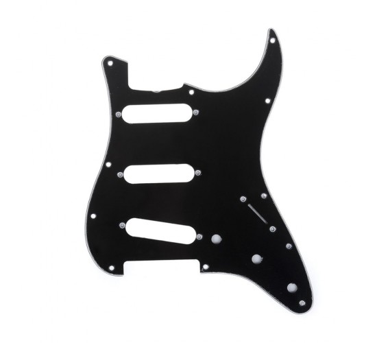 Musiclily MX1388BK Защитная накладка гитары Fender Stratocaster SSS, 3 слоя, черная