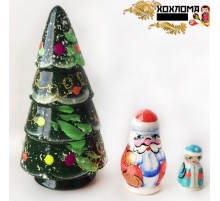 Хохлома LHM10181 Матрешка новогодняя «Ёлочка» 3 кукольная