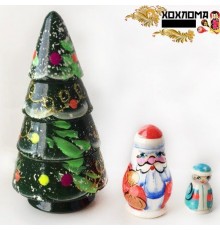 Хохлома LHM10181 Матрешка новогодняя «Ёлочка» 3 кукольная