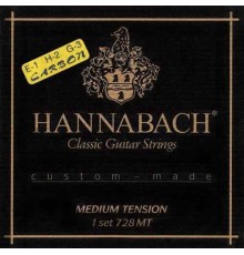 Hannabach 728MTC CARBON Custom Made Комплект струн для классической гитары, карбон/посеребренные