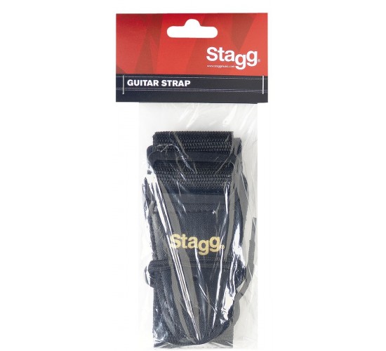 Stagg BJA006BK нейлоновый гитарный ремень с регулировкой длины, цвет черный