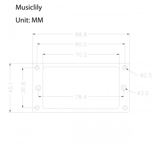 Musiclily MX0643 Рамка звукоснимателя, прямая, хром