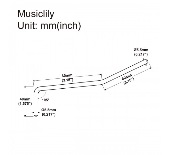 Musiclily MX2207GD Рычаг тремоло Strat Style, вдавливаемый, золото