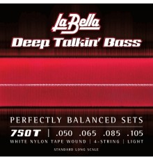 La Bella 750T Комплект струн для бас-гитары с белым нейлоном 050-105
