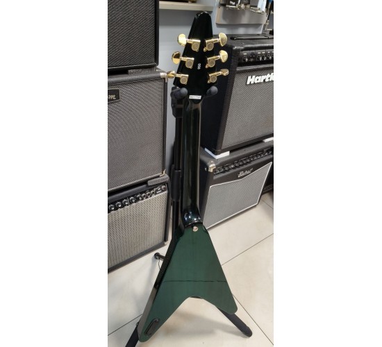 Grass Roots Delight-V mini Flying V электрогитара, цвет изумрудный USED