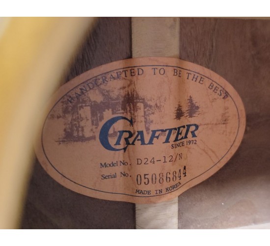 Crafter D24-12/N акустическая гитара 12-струнная, Корея USED