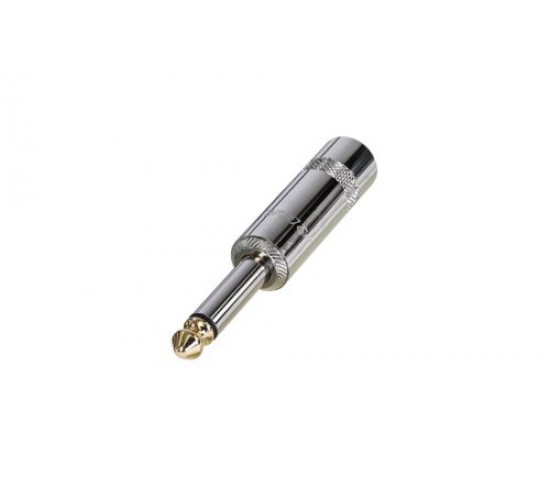 Rean NYS224GT кабельный разъем Jack 6.3мм TS (моно), штекер, металический корпус, золоченый контакт