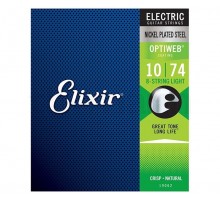 Elixir 19062 Optiweb Комплект струн для 8-струнной электрогитары, никелированная сталь, Light 10-74
