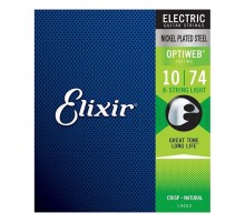 Elixir 19062 Optiweb Комплект струн для 8-струнной электрогитары, никелированная сталь, Light 10-74