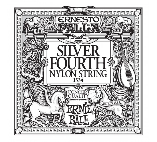 Ernie Ball 1534 4я струна для классической гитары. Нейлон, посеребренная оплетка, калибр .030