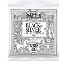 Ernie Ball 2406 струны для классической гитары. Ernesto Palla черный нейлон, посеребренная оплетка