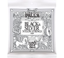 Ernie Ball 2406 струны для классической гитары. Ernesto Palla черный нейлон, посеребренная оплетка