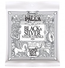 Ernie Ball 2406 струны для классической гитары. Ernesto Palla черный нейлон, посеребренная оплетка