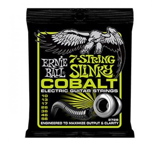 Ernie Ball 2728 струны для 7стр. эл.гитары Cobalt Electric Regular Slinky 7 (10-13-17-26-36-46-56)