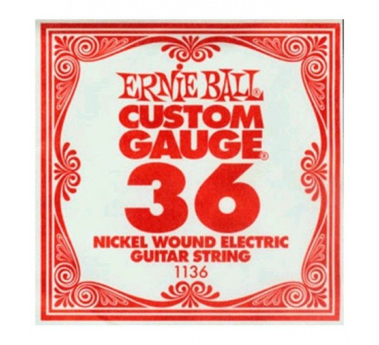Ernie Ball 1136 струна для электро и акустических гитар. Никель, в оплётке, калибр .036