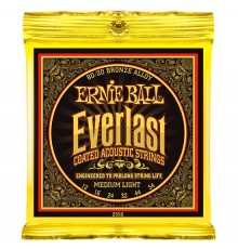 Ernie Ball 2556 струны для акуст.гитары Everlast 80/20 Bronze Medium Light (12-16-24w-32-44-54)