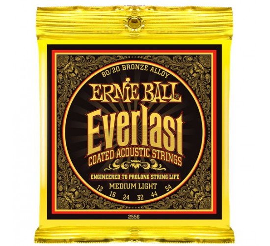 Ernie Ball 2556 струны для акуст.гитары Everlast 80/20 Bronze Medium Light (12-16-24w-32-44-54)