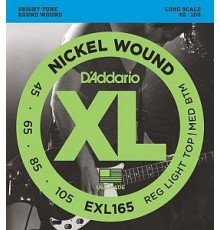 D'Addario EXL165 XL NICKEL WOUND Струны для бас-гитары Long Regular Ligth Top Medium Bottom 45-105