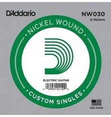 D'Addario NW030 Nickel Wound Отдельная струна для электрогитары, .030