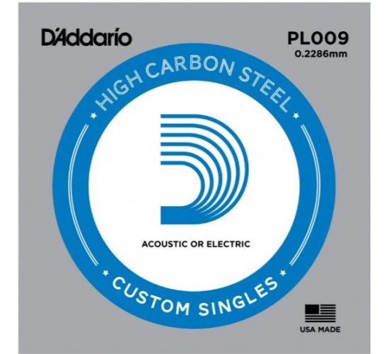D`Addario PL009 PLAIN STEEL Отдельная стальная струна без обмотки 0.009"