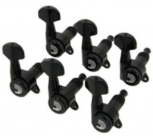 Planet Waves PWAT-6R2 локовые колки с Auto-Trim, 6 в линию, цвет - чёрный