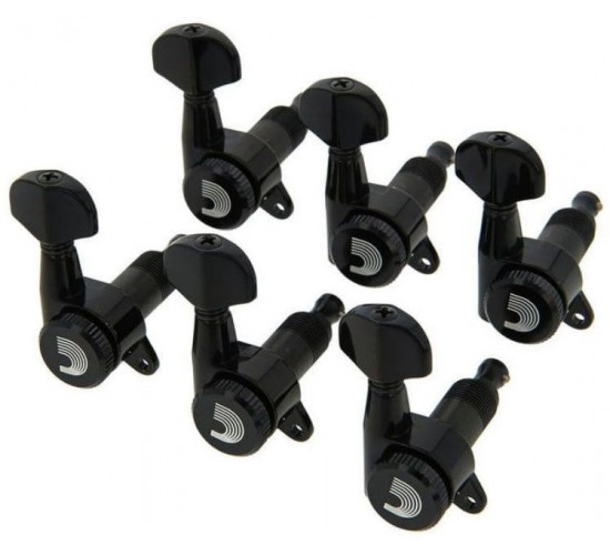 Planet Waves PWAT-6R2 локовые колки с Auto-Trim, 6 в линию, цвет - чёрный