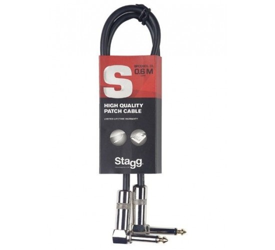 Stagg SPC060L DL профессиональный соединительный кабель с «угловыми» джеками.Длина: 60 см
