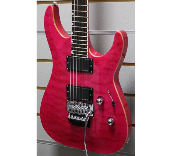 Grass Roots ESP G-HR-72QM электрогитара, цвет Thru Pink, Корея USED