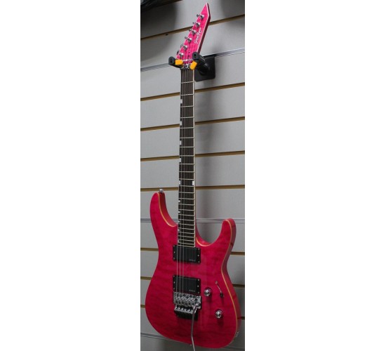 Grass Roots ESP G-HR-72QM электрогитара, цвет Thru Pink, Корея USED