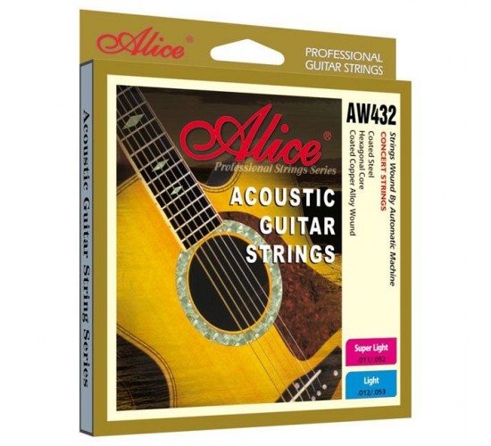 Alice AW432P-SL Комплект струн для акустической гитары, медь, цветные наконечники, 11-52