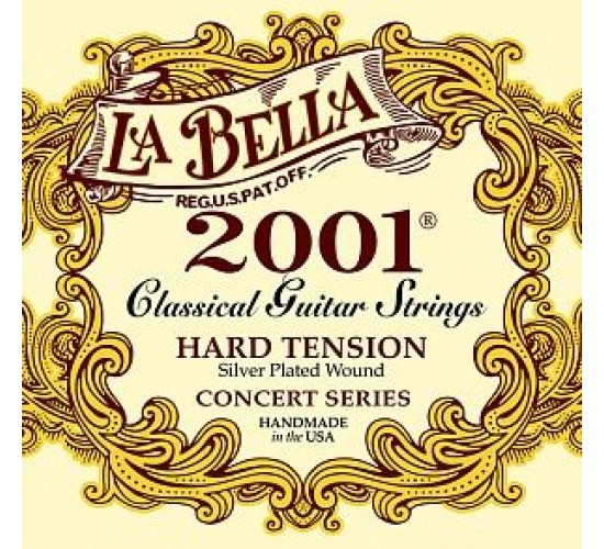 La Bella 2001H Hard комплект струн для классической гитары, сильное натяжение, посеребренные