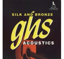 GHS 370 струны для акустической гитары, серия Silk and Bronze, 11-49