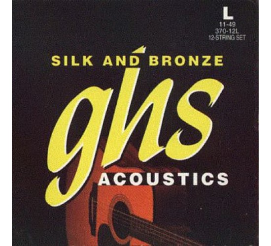 GHS 370 струны для акустической гитары, серия Silk and Bronze, 11-49