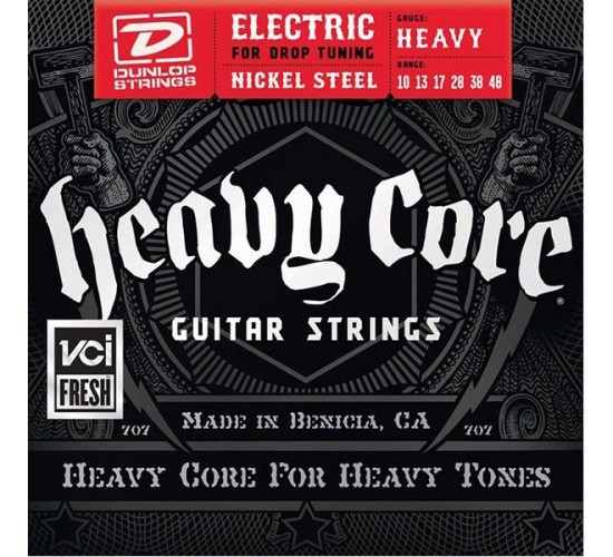 Dunlop DHCN1048 Heavy Core Комплект струн для электрогитары, никелированные, 10-48